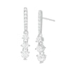 Thumbnail Image 1 of 1/2 CT. T.W. Diamond Past Present Future® Linear Graduated Drop Earrings in 10K White Gold