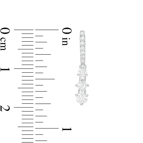 1/2 CT. T.w. Diamond Past Present FutureÂ® Linear Graduated Drop Earrings in 10K White Gold