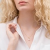 Thumbnail Image 2 of Oval Opal and 1/10 CT. T.W. Diamond Ribbon Pendant in 10K Gold