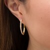 Thumbnail Image 2 of 1/2 CT. T.W. Diamond Oval Hoop Earrings in 10K Gold