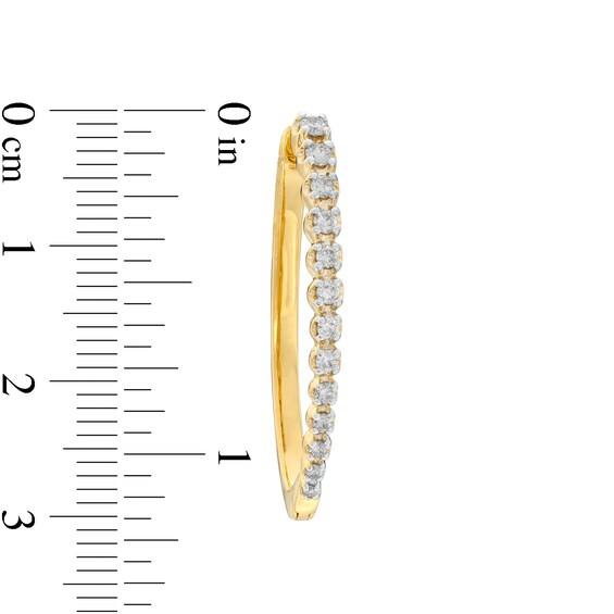 1/2 CT. T.w. Diamond Oval Hoop Earrings in 10K Gold