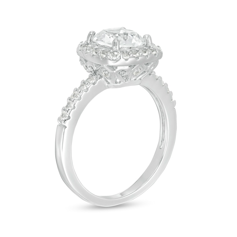Main Image 3 of Cushion-Cut Lab-Created White Sapphire Frame Three-Piece Set in Sterling Silver