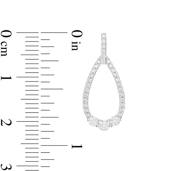 1/2 CT. T.W. Diamond Past Present Future® Teardrop Earrings in 10K White Gold 1/2 CT. T.W. Diamond Past Present Future® Teardrop Earrings in 10K White Gold