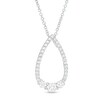 Thumbnail Image 1 of 3/8 CT. T.W. Diamond Past Present Future® Teardrop Pendant in 10K White Gold