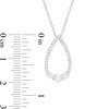 Thumbnail Image 3 of 3/8 CT. T.W. Diamond Past Present Future® Teardrop Pendant in 10K White Gold