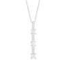Thumbnail Image 1 of 3/4 CT. T.W. Princess-Cut Diamond Past Present Future® Linear Pendant in 10K White Gold