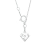 Thumbnail Image 2 of 3/4 CT. T.W. Princess-Cut Diamond Past Present Future® Linear Pendant in 10K White Gold