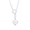 Thumbnail Image 3 of 3/4 CT. T.W. Princess-Cut Diamond Past Present Future® Linear Pendant in 10K White Gold