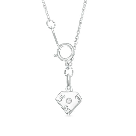 3/4 CT. T.w. Princess-Cut Diamond Past Present FutureÂ® Linear Pendant in 10K White Gold