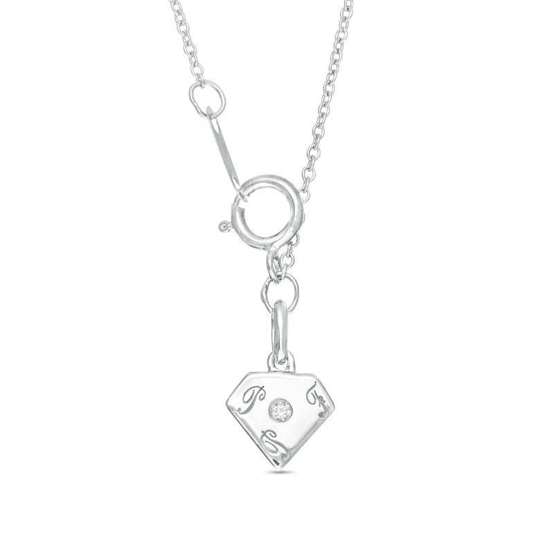 Main Image 3 of 3/4 CT. T.W. Princess-Cut Diamond Past Present Future® Linear Pendant in 10K White Gold