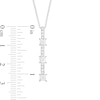 Thumbnail Image 4 of 3/4 CT. T.W. Princess-Cut Diamond Past Present Future® Linear Pendant in 10K White Gold
