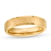 Thumbnail Image 1 of 5.0mm Brushed Inlay Beveled Edge Wedding Band in Tungsten with Yellow IP