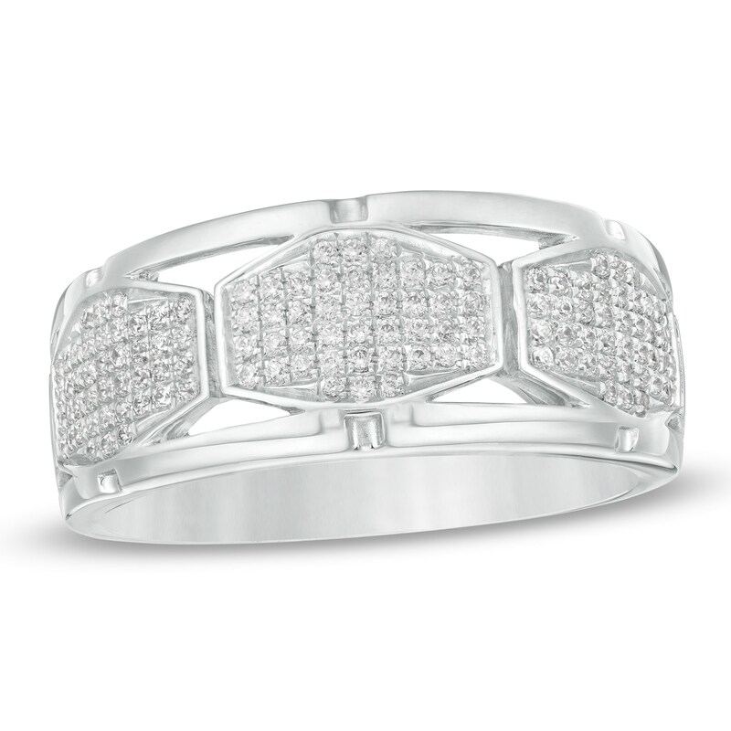 Main Image 1 of 3/8 CT. T.W. Composite Diamond Open Shank Ring in 10K White Gold