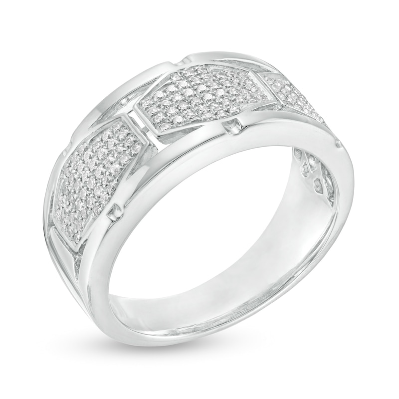 Main Image 3 of 3/8 CT. T.W. Composite Diamond Open Shank Ring in 10K White Gold