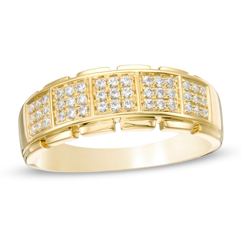 Main Image 1 of 1/3 CT. T.W. Composite Square Diamond Block Ring in 10K Gold