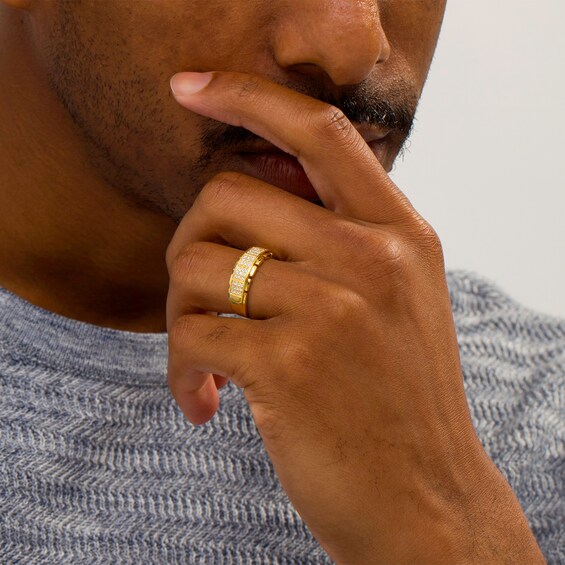 1/3 CT. T.w. Composite Square Diamond Block Ring in 10K Gold