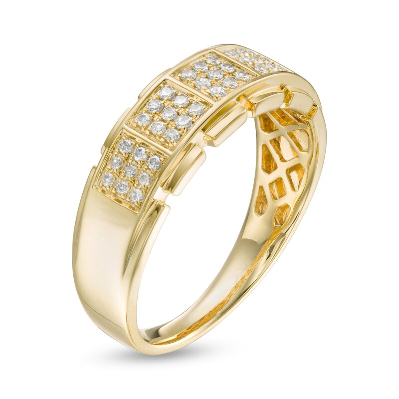 Main Image 3 of 1/3 CT. T.W. Composite Square Diamond Block Ring in 10K Gold