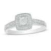 Thumbnail Image 0 of 1/6 CT. T.W. Diamond Cushion Frame Vintage-Style Promise Ring in Sterling Silver