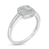 Thumbnail Image 2 of 1/6 CT. T.W. Diamond Cushion Frame Vintage-Style Promise Ring in Sterling Silver