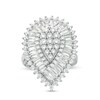 Thumbnail Image 1 of 2-1/2 CT. T.W. Composite Diamond Pear-Shaped Frame Starburst Ring in 10K White Gold