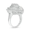 Thumbnail Image 2 of 2-1/2 CT. T.W. Composite Diamond Pear-Shaped Frame Starburst Ring in 10K White Gold