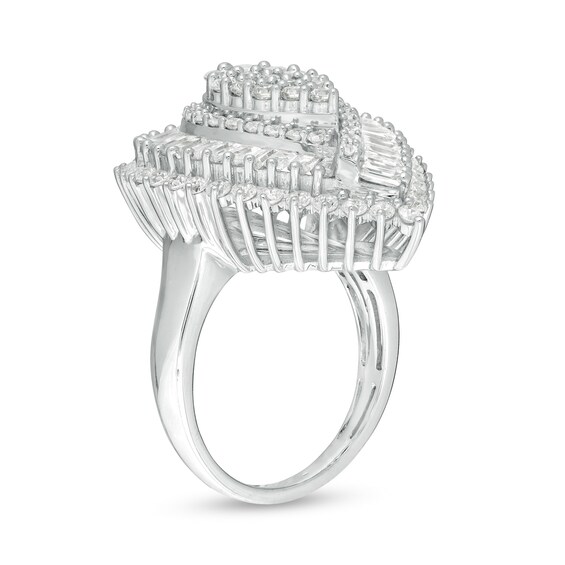 2-1/2 CT. T.w. Composite Diamond Pear-Shaped Frame Starburst Ring in 10K White Gold