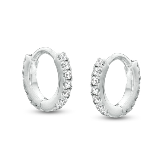 1/6 CT. T.w. Diamond Hoop Earrings in 10K White Gold