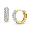 Thumbnail Image 1 of 1/4 CT. T.W. Diamond Multi-Row Hoop Earrings in 10K Gold