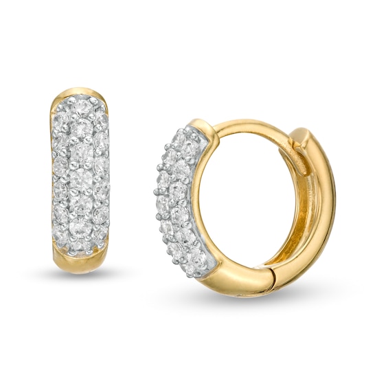 1/4 CT. T.w. Diamond Multi-Row Hoop Earrings in 10K Gold