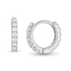 Thumbnail Image 1 of 1/4 CT. T.W. Diamond Hoop Earrings in 10K White Gold