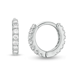 1/4 CT. T.W. Diamond Hoop Earrings in 10K White Gold