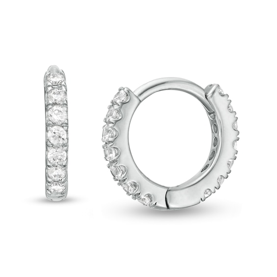 1/4 CT. T.w. Diamond Hoop Earrings in 10K White Gold