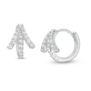Thumbnail Image 1 of 1/5 CT. T.W. Diamond Arrow Hoop Earrings in 10K White Gold
