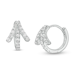 1/5 CT. T.W. Diamond Arrow Hoop Earrings in 10K White Gold