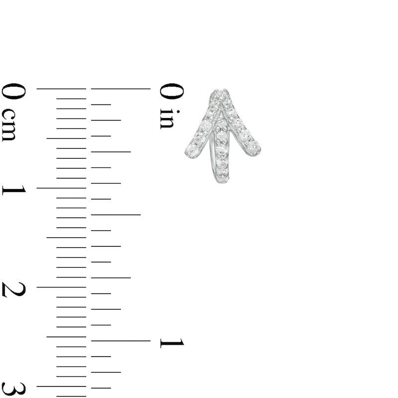 Main Image 3 of 1/5 CT. T.W. Diamond Arrow Hoop Earrings in 10K White Gold