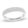 Thumbnail Image 0 of 1/4 CT. T.W. Diamond Engravable Triple Row Anniversary Band in 10K White Gold (1 Line)