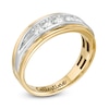 Thumbnail Image 2 of Men's 1/2 CT. T.W. Diamond Engravable Five Stone Wedding Band in 10K Two-Tone Gold (1 Line)