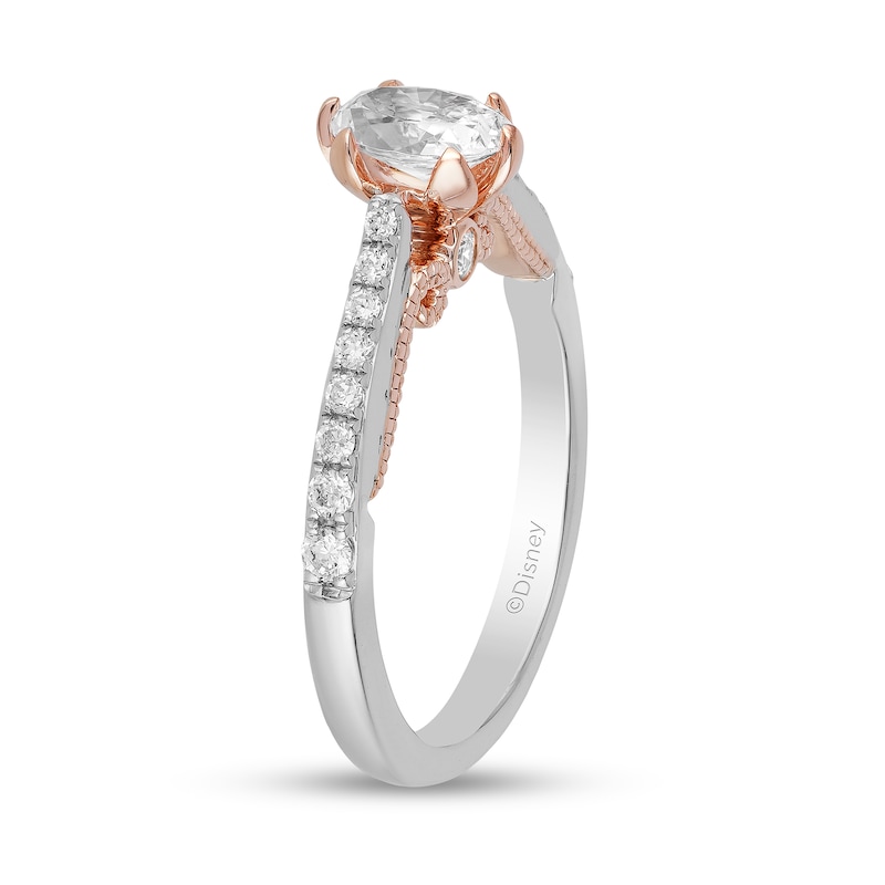Main Image 2 of Enchanted Disney Anna 3/4 CT. T.W. Oval Diamond Vintage-Style Engagement Ring in 14K Two-Tone Gold