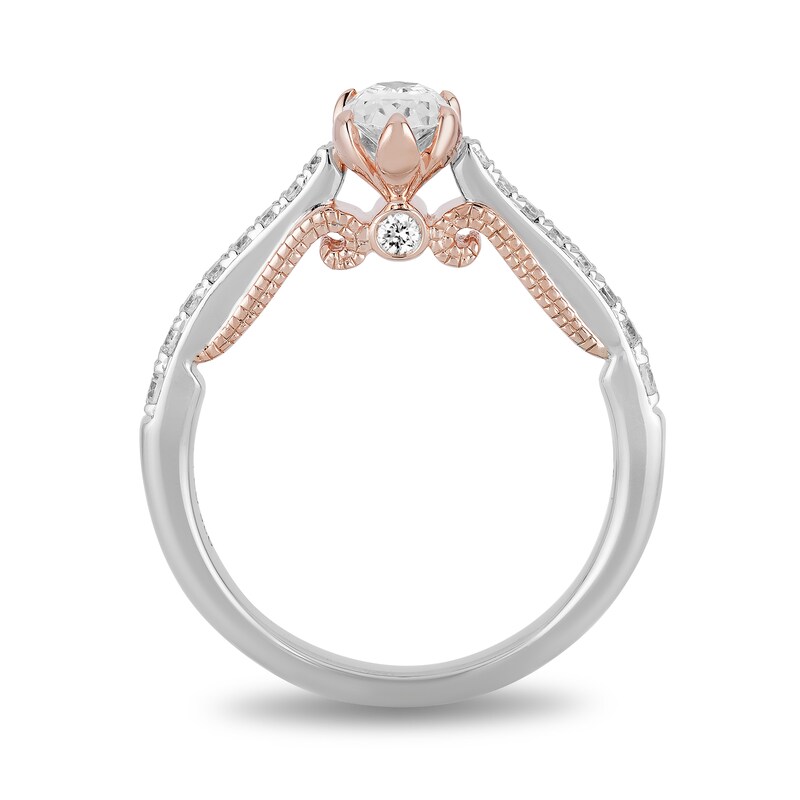 Main Image 4 of Enchanted Disney Anna 3/4 CT. T.W. Oval Diamond Vintage-Style Engagement Ring in 14K Two-Tone Gold