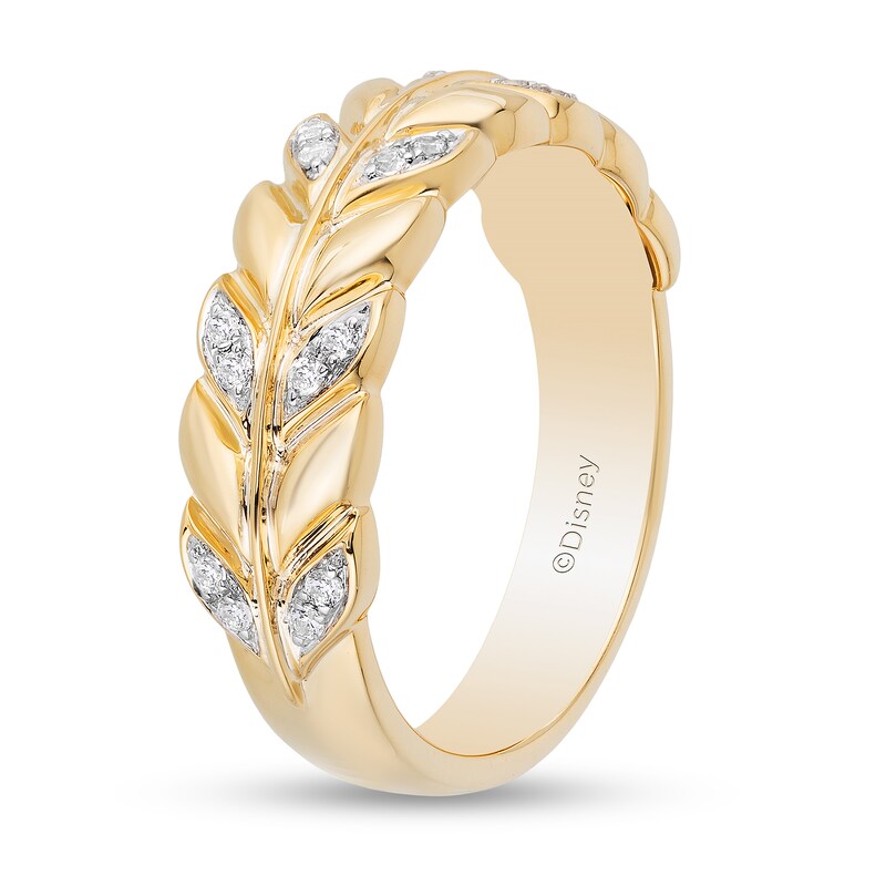 Main Image 2 of Enchanted Disney Anna 1/10 CT. T.W. Diamond Wheat Wedding Band in 14K Gold