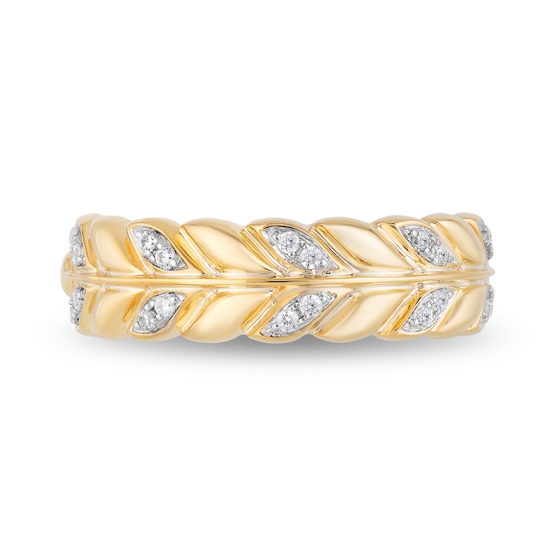 Enchanted Disney Anna 1/10 CT. T.W. Diamond Wheat Wedding Band in 14K Gold