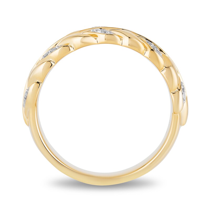 Main Image 4 of Enchanted Disney Anna 1/10 CT. T.W. Diamond Wheat Wedding Band in 14K Gold