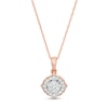 Thumbnail Image 1 of 1/4 CT. T.W. Composite Diamond Petal Frame Flower Pendant in 10K Rose Gold