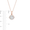 Thumbnail Image 2 of 1/4 CT. T.W. Composite Diamond Petal Frame Flower Pendant in 10K Rose Gold