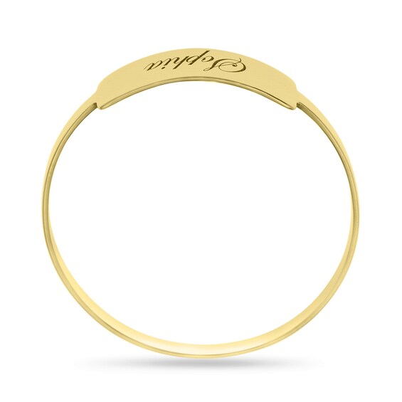 Engravable Script Name Bar Stackable Ring in 10K Gold (1 Line)