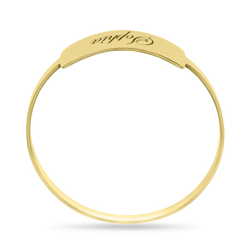 Engravable Script Name Bar Stackable Ring in 10K Gold (1 Line)