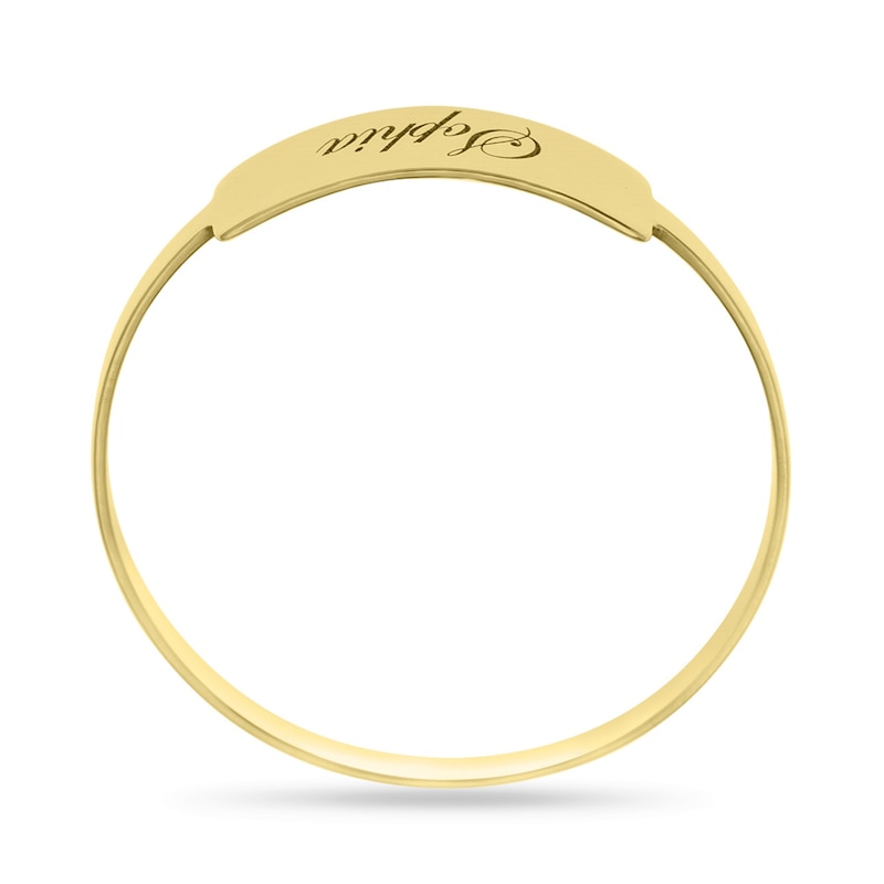 Main Image 3 of Engravable Script Name Bar Stackable Ring in 10K Gold (1 Line)