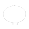 Thumbnail Image 1 of Uppercase Double Initial Charm Anklet in Sterling Silver (2 Initials) - 10"