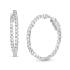 Marilyn Monroe™ Collection 1 CT. T.W. Journey Diamond Inside-Out Hoop Earrings in 10K White Gold