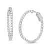 Thumbnail Image 1 of Marilyn Monroe™ Collection 1 CT. T.W. Journey Diamond Inside-Out Hoop Earrings in 10K White Gold